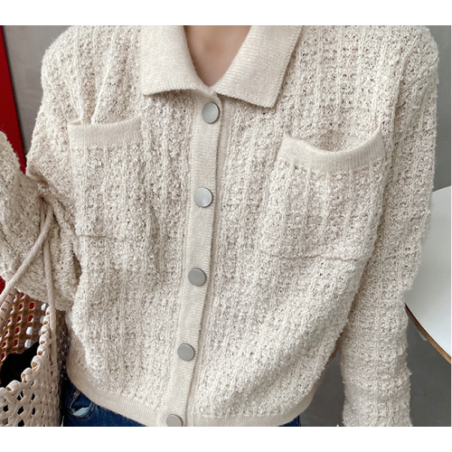 Elegant small fragrance short knitted cardigan